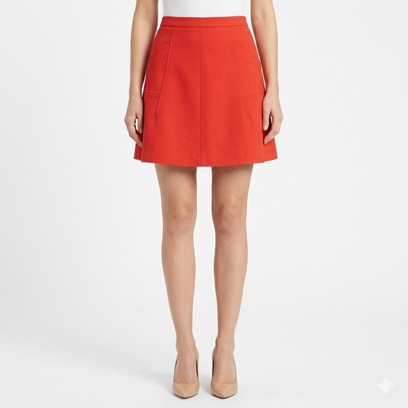 J. Crew Dresses & Skirts - J. Crew Orange-Red Structured A-Line Mini Skirt Women’s 6